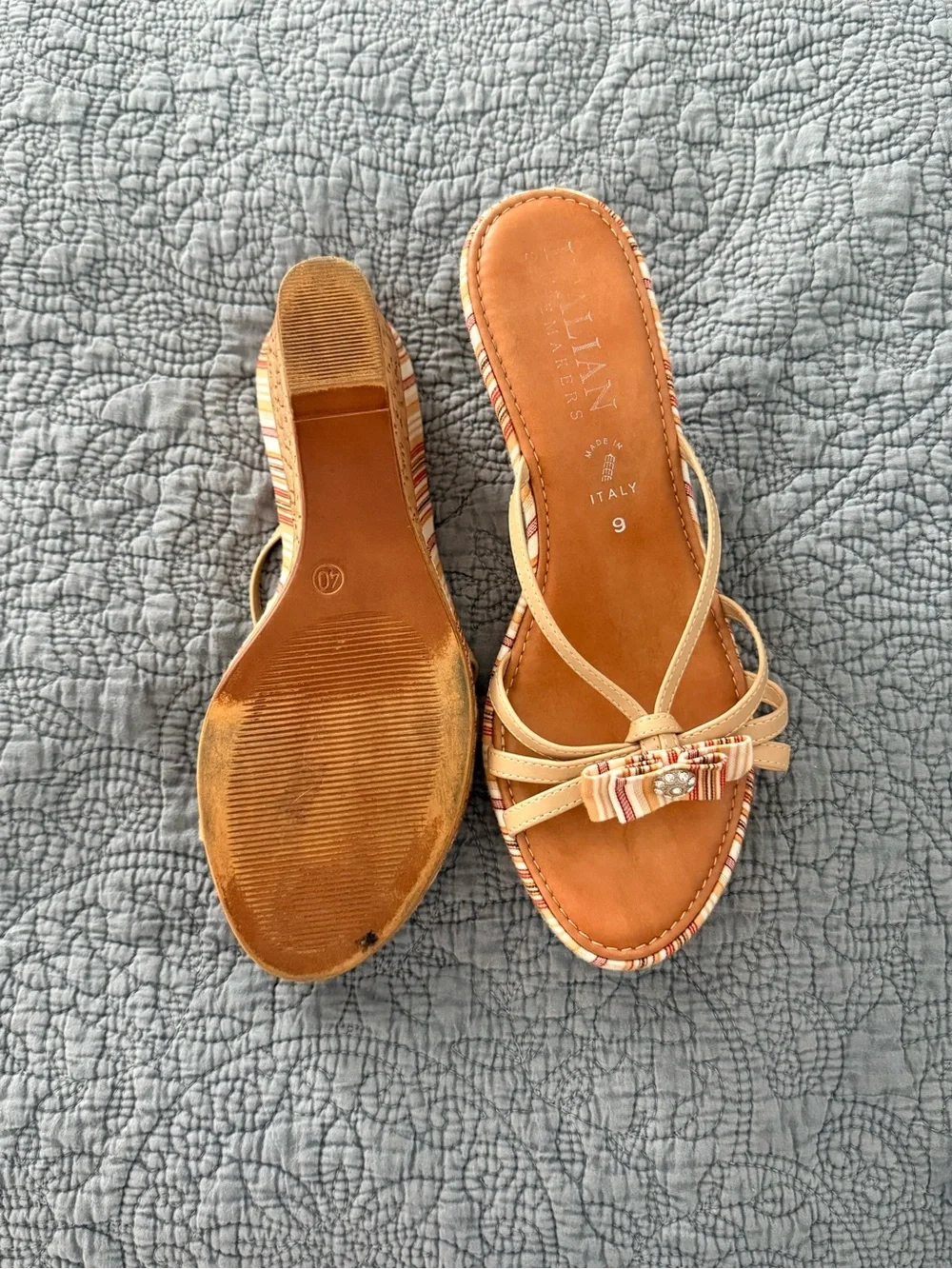 Italian Shoemakers Tan Beige Strappy Sandals